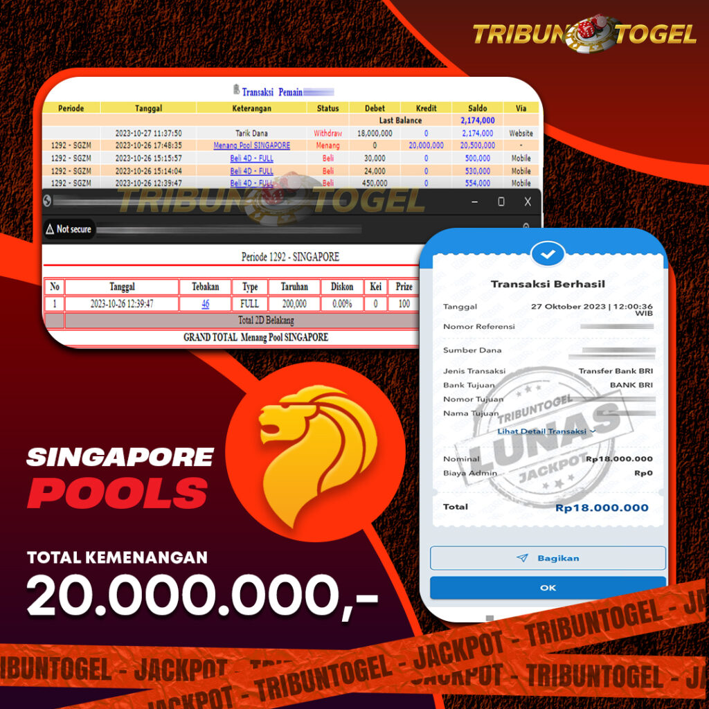 BUKTI PEMBAYARAN SINGAPORE TRIBUNTOGEL