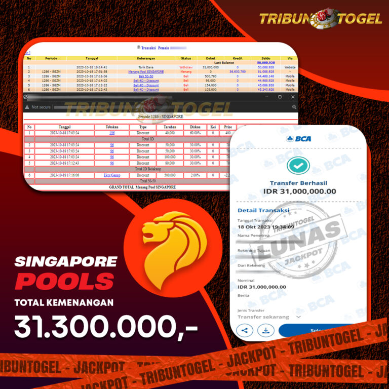 BUKTI PEMBAYARAN SINGAPORE TRIBUNTOGEL