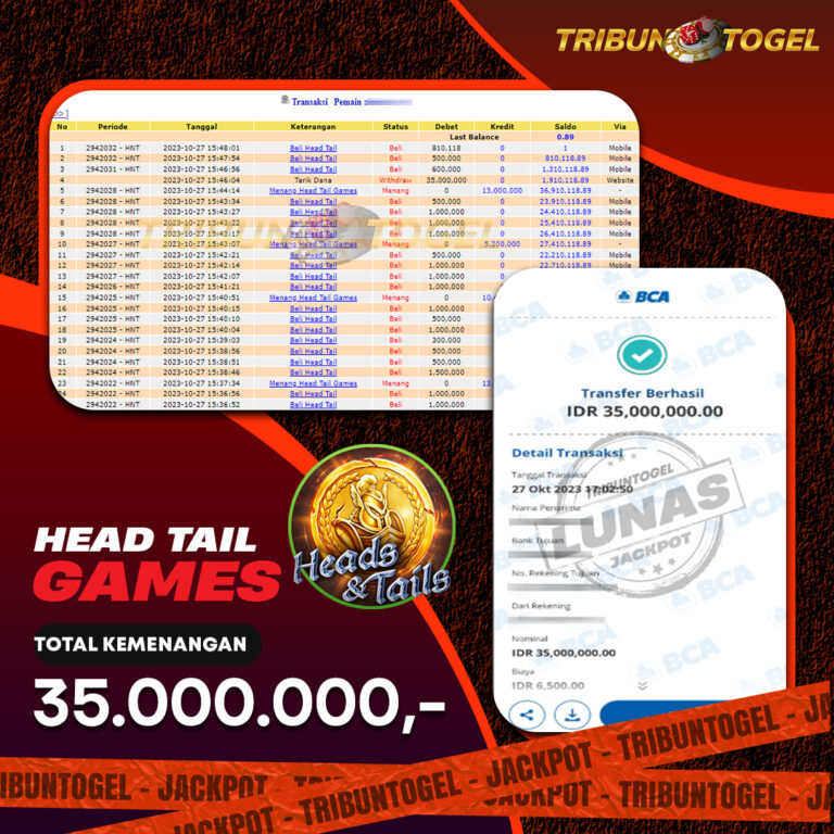BUKTI PEMBAYARAN HEAD TAIL TRIBUNTOGEL