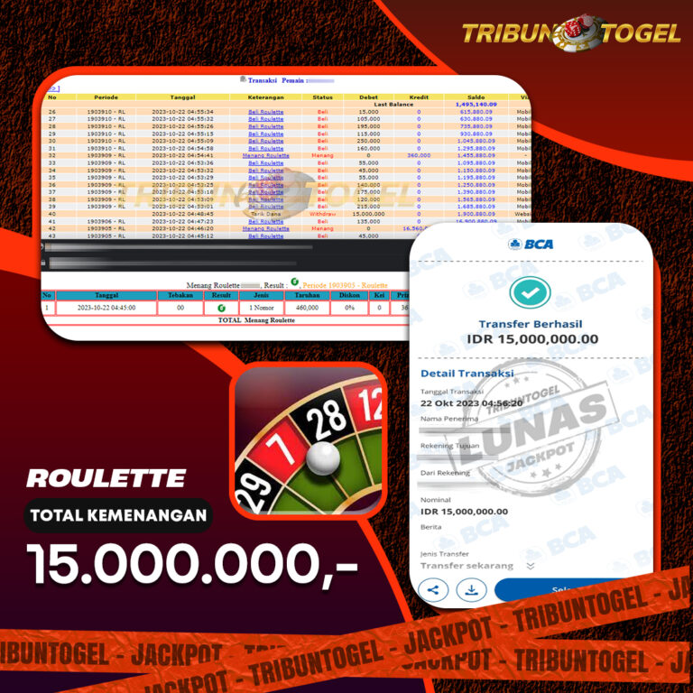 BUKTI PEMBAYARAN ROULETTE TRIBUNTOGEL