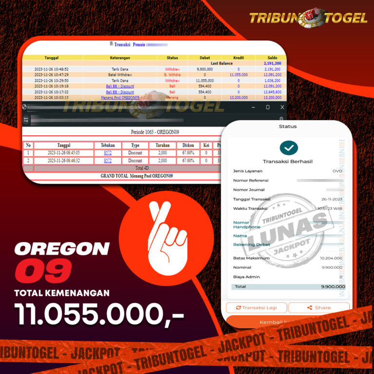 BUKTI PEMBAYARAN OREGON 9 TRIBUNTOGEL