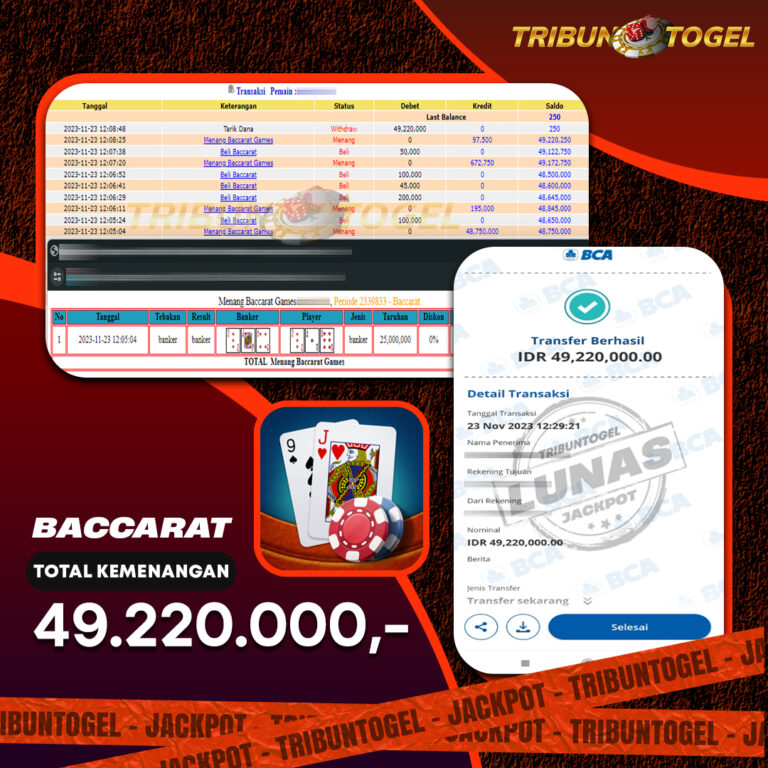 BUKTI PEMBAYARAN BACCARAT TRIBUNTOGEL