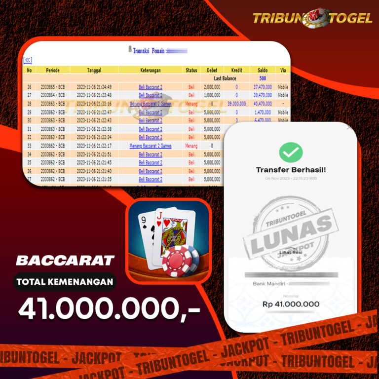 BUKTI PEMBAYARAN BACCARAT TRIBUNTOGEL