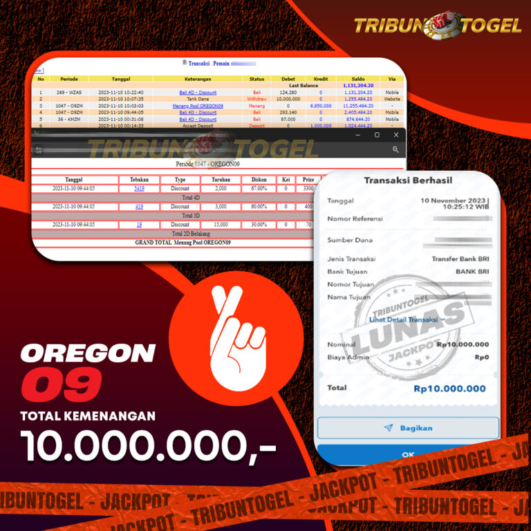 BUKTI PEMBAYARAN OREGON 9 TRIBUNTOGEL