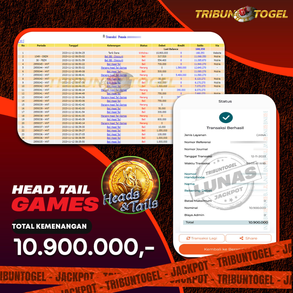 BUKTI PEMBAYARAN HEAD TAIL TRIBUNTOGEL